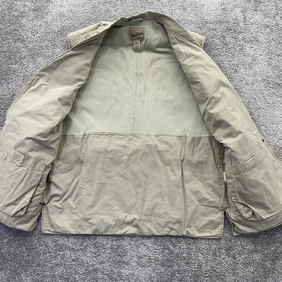 Vintage Woolrich Vest Mens Large Hunting Fishing Safari Straw Cotton Vented 584 - Picture 6 of 12